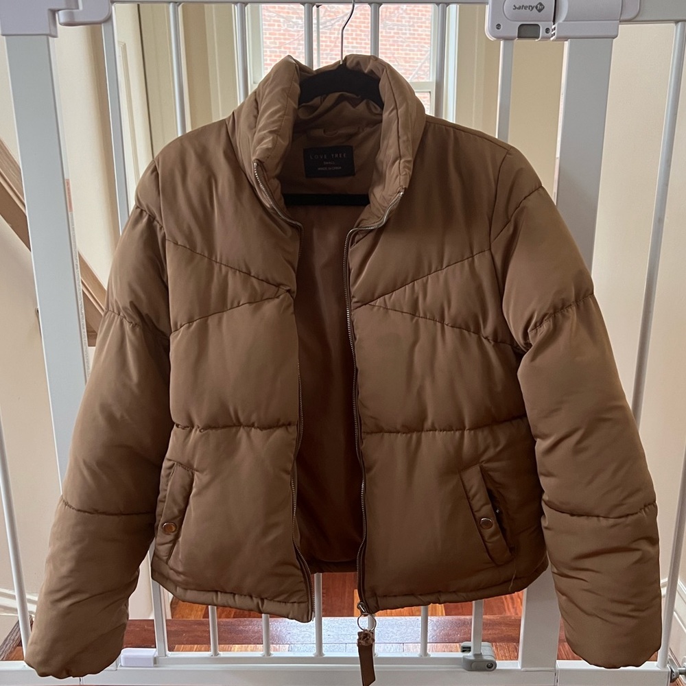Tan puffer jacket